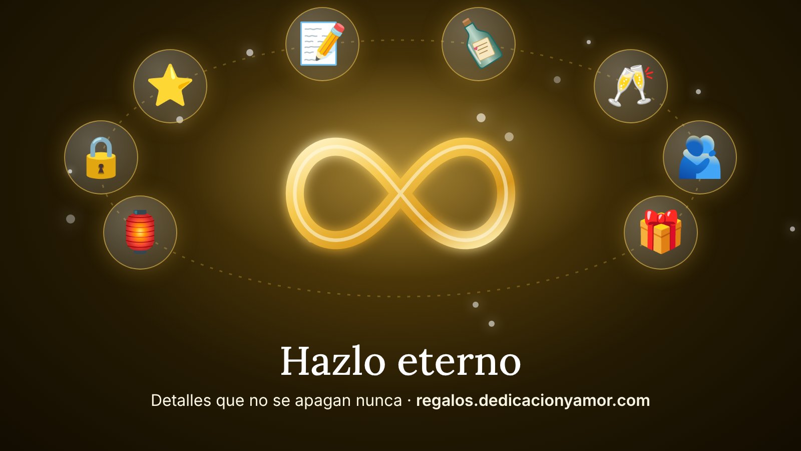 Ilustración de una estrella dorada brillante sobre fondo oscuro con destellos, símbolo de los regalos eternos de regalos.dedicacionyamor.com